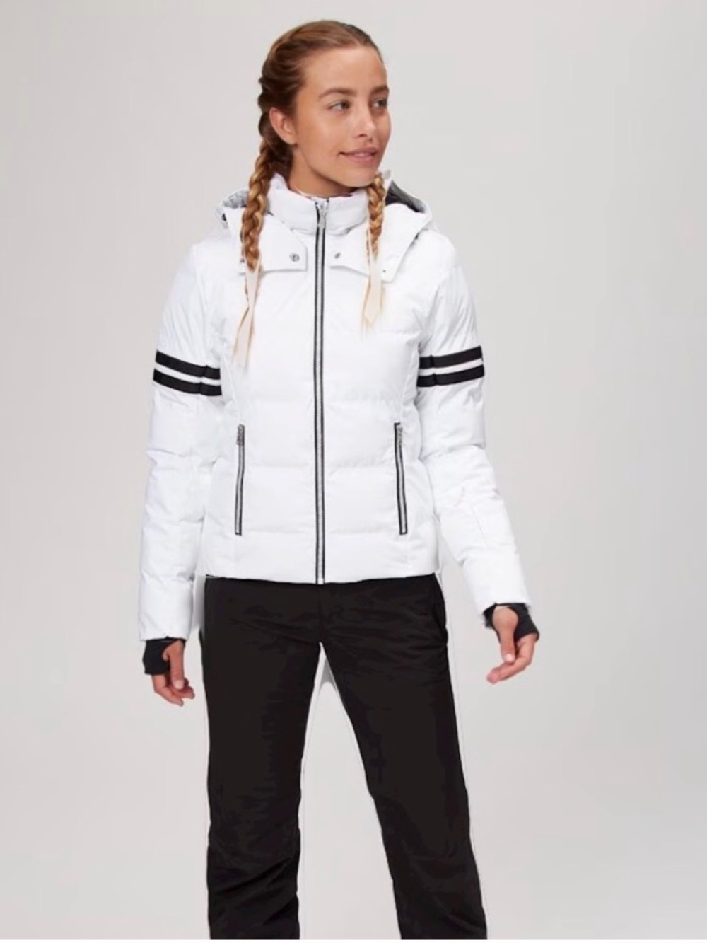 FERA Women’s Kate Insulated Ski Jacket White Black Size 6
